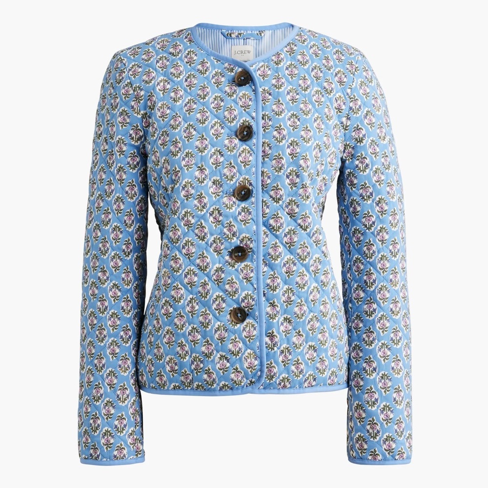 Jcrew Factory Blue Quilted Jacket